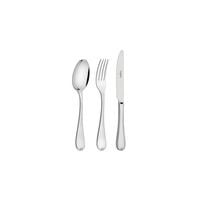 Tramontina Vicenza stainless steel flatware set with forged table knives, mirror finish, detailing on the handles, without case, 101 pc set