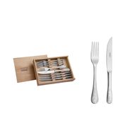 Tramontina stainless steel barbecue set with wooden case and relief patterns on the handle, 8 pieces
