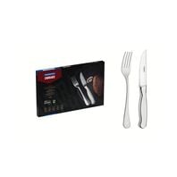 Tramontina Classic stainless steel barbecue set with jumbo knives with serrated edges and mirror finish, 12 pc set