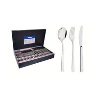 Tramontina Berlin Brilho stainless steel flatware set with table knives and high-gloss finish, 72 pieces