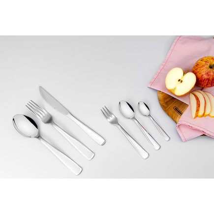 Tramontina Pacific stainless steel flatware set with steak knives