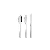 Tramontina Continental stainless steel flatware set with table knives, mirror and matte finish, detailing on the handles, without case, 101 pc set