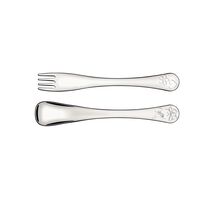Tramontina Le Petit stainless steel children's flatware set for girls with high-gloss finish and relief pattern, 2 pieces
