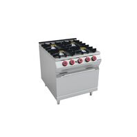 4-burner gas range on gas oven 800x750 mm