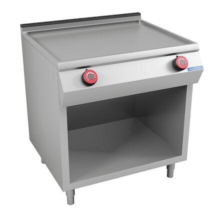 Gas Fry Top with ribbed plate on open base 800x950 mm