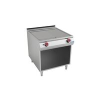 Gas Fry Top with smooth chromium plate on open base 400x750 mm