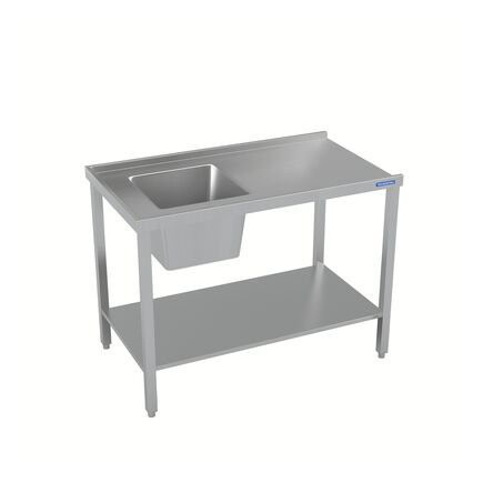 Mesa Tramontina em Aço Inox com Cuba Posição Contrária ao Encaixe da Máquina de Lavar 800x600 mm