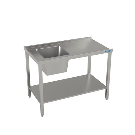 Mesa Tramontina em Aço Inox com Cuba Posição Contrária ao Encaixe da Máquina de Lavar 1200x600 mm