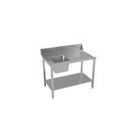 Tramontina dishwasher inlet table with sink bowl 1400x600 mm