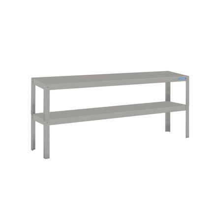 Prateleiras duplas Tramontina sobre motantes em aço inox 1300x350mm