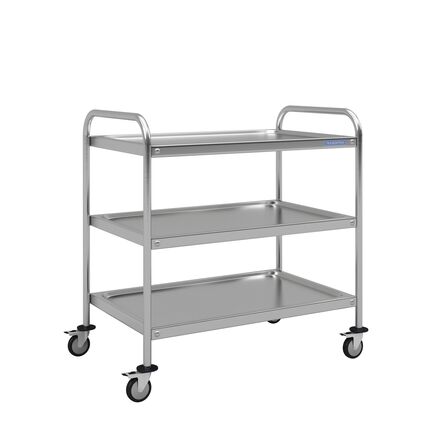 Carro Auxiliar em Aço Inox com 3 Planos Tramontina, 830x530 mm