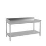 Stainless Steel Table with Splashback and Underneath Shelf Worktop 2000x600mm