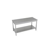 Stainless Steel Table without Splashback, with Underneath Shelf 1700x600mm