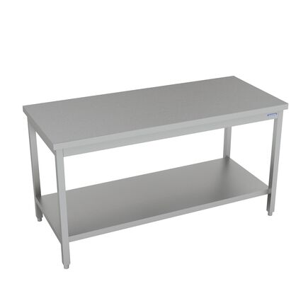 Mesa de Centro Tramontina em Aço Inox com Prateleira Inferior 600x600mm
