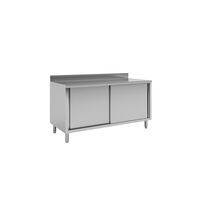 Stainless Steel Cupboard with Splashback and Sliding Doors 1900x700mm