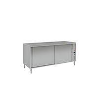 Stainless Steel Heated Cupboard without Splashback, with sliding doors 1000x700mm