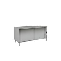 Stainless Steel Heated Cupboard without Splashback, with sliding doors 1800x700mm
