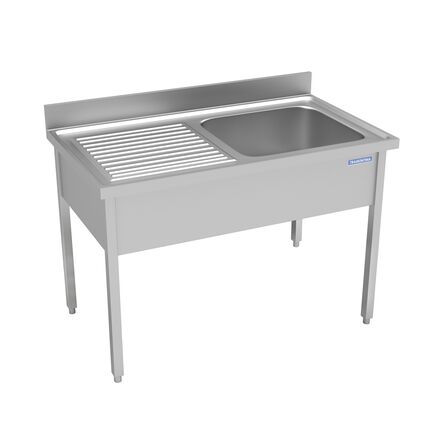 Pia em Aço Inox Tramontina com 1 Cuba Direita, sem Prateleira Inferior 1200x600mm