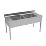 Stainless Steel Sink with 2 Left Bowl and without  Lower Shelf 1400x700mm