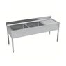 Stainless Steel Sink with 2 Left Bowls and without  Lower Shelf 1800x700mm