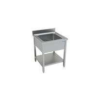 1 Bowl Stainless Steel Sink with Lower Shelf 600x700mm