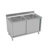 Cupboard sink with 2 bowls 1400x700mm