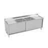 Cupboard sink with 2 bowls and drainers on both sides  2400x700 mm