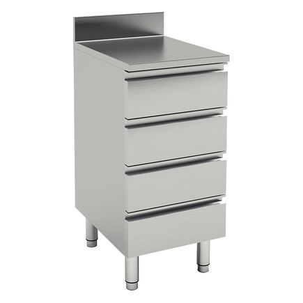 Gaveteiro de Encosto Tramontina em Aço Inox com 4 gavetas 400x700mm