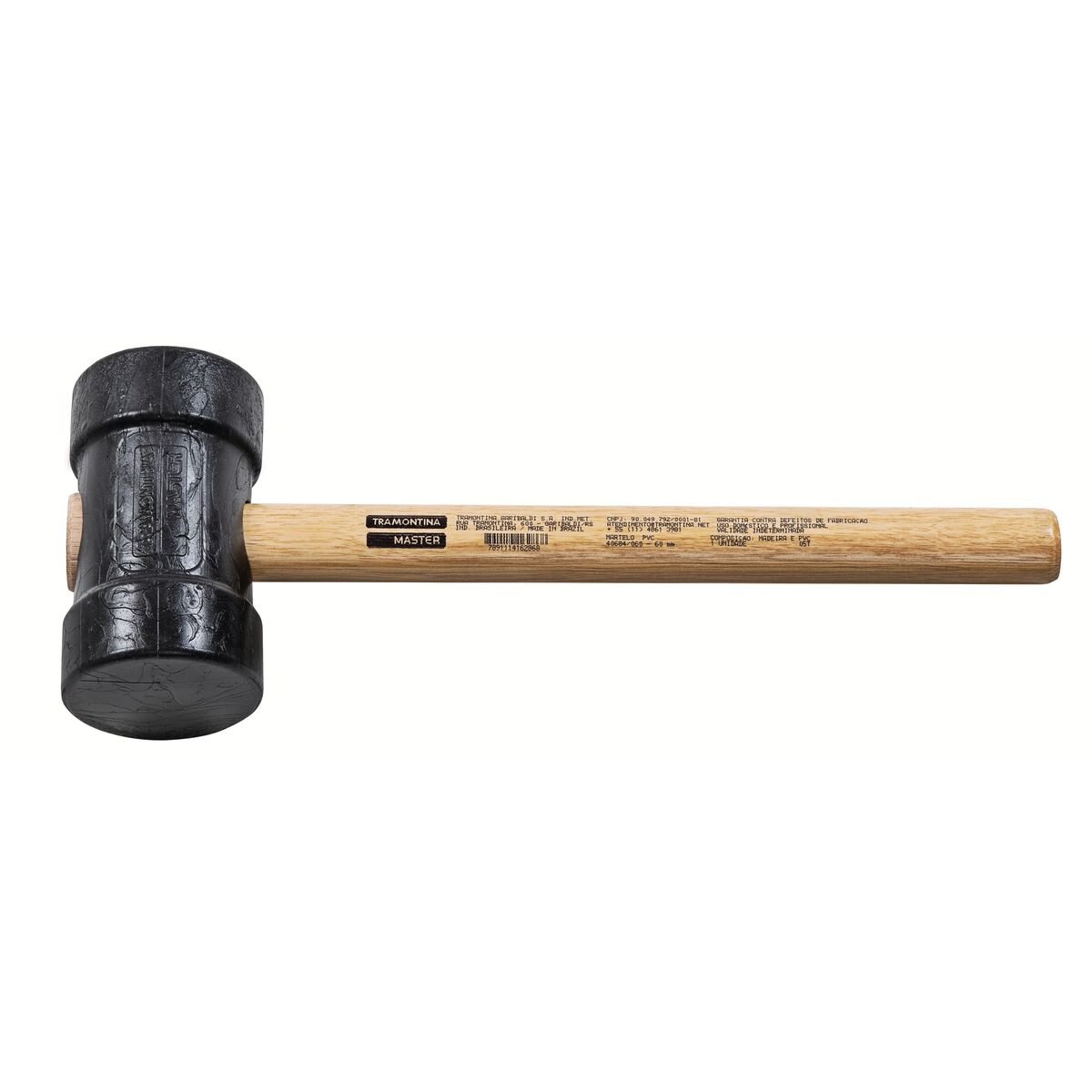 Tramontina MASTER 60 mm Rubber Mallet - PVC Head and Wooden Handle