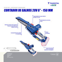 Cortador de Galhos 20V 6" (150 mm) Tramontina by Total - Sem Bateria e Carregador - SKU 42283002 - 4 image number 3