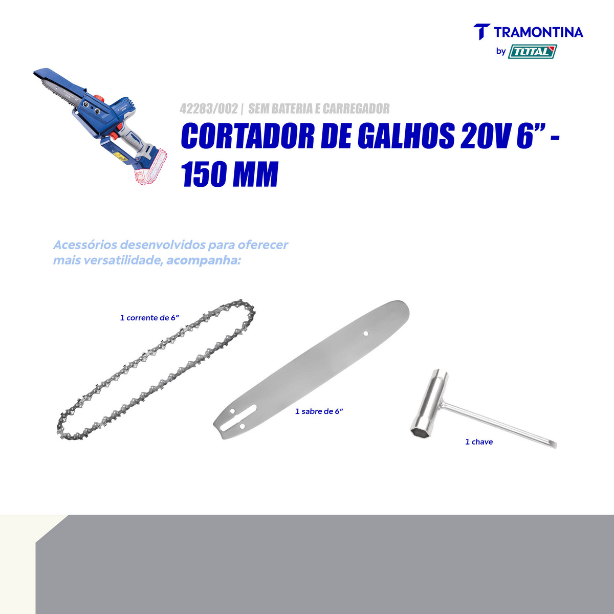 Cortador de Galhos 20V 6" (150 mm) Tramontina by Total - Sem Bateria e Carregador - SKU 42283002 - 5 image number 4