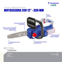 Motosserra 12" (30 cm) 20V Brushless Tramontina by Total - Sem Bateria e Carregador - SKU 42283004 - 3 image number 2