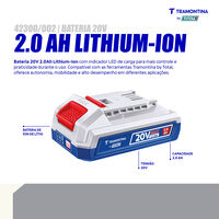Bateria 20V 2,0Ah Lithium-Ion Tramontina by Total - SKU 42300002 - 2 image number 1