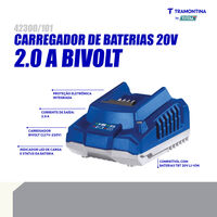 Carregador de Baterias 20V 2,0A Bivolt Tramontina by Total - SKU 42300101 - 2 image number 1