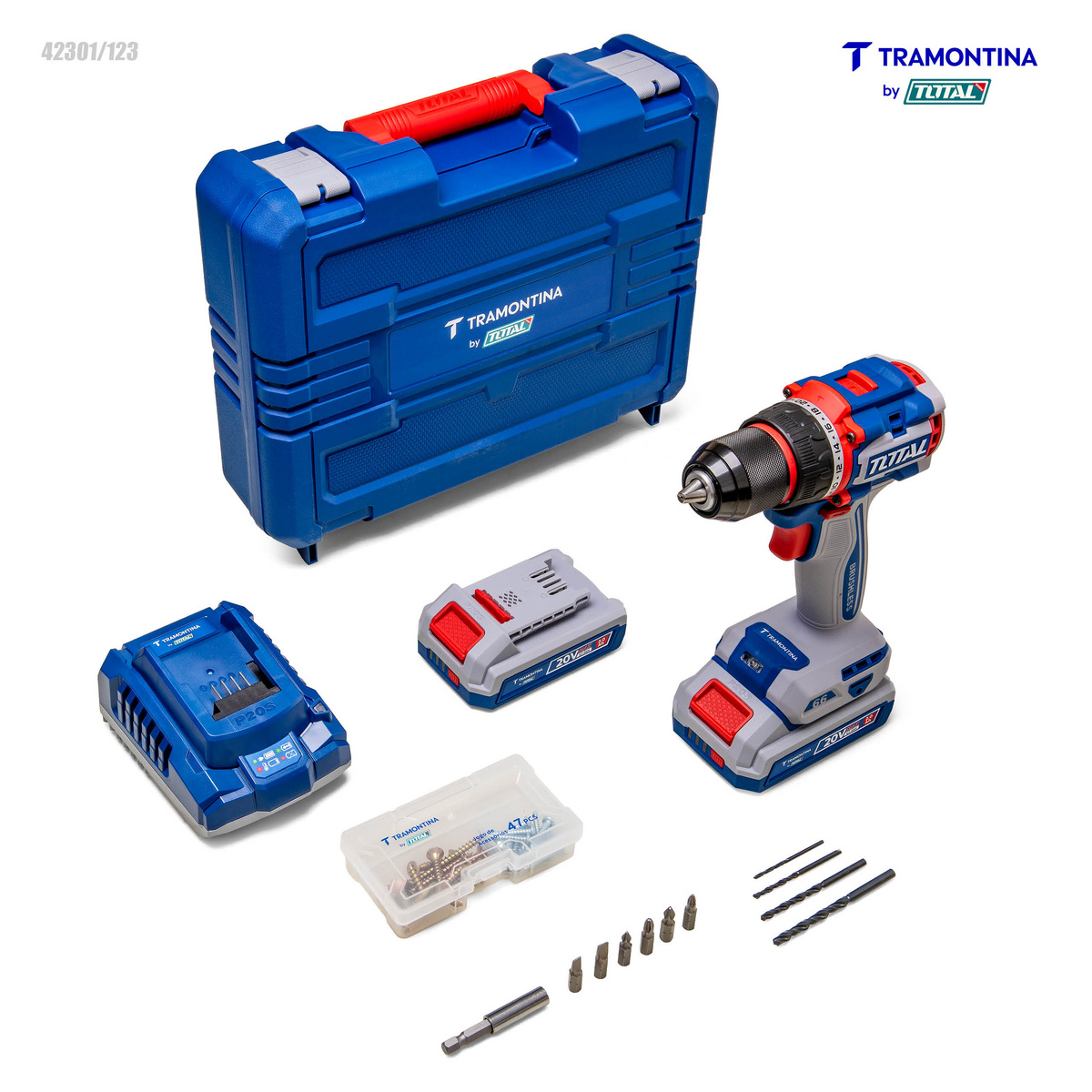 Parafusadeira/Furadeira 1/2" (13 mm) 20V 66 N.m Brushless Tramontina by Total - Com 2 Baterias 20V de 2,0Ah, Carregador e Maleta - SKU 42301123 - 4 image number 3