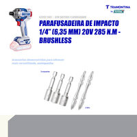 Parafusadeira de Impacto 1/4" (6,35 mm) 20V 285 N.m Brushless Tramontina by Total - Sem Bateria e Carregador - SKU 42302002 - 4 image number 3