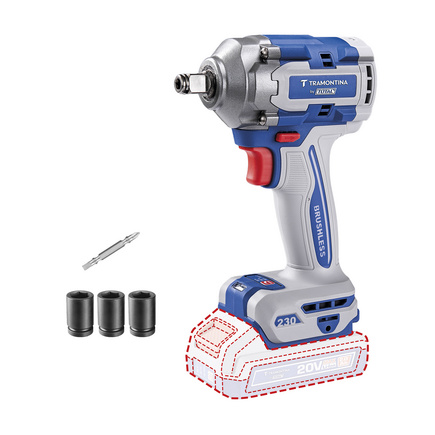 Chave de Impacto 1/2" e 1/4" 20V 230 N.m Brushless Tramontina by Total - Sem bateria e Carregador - SKU 42303002 - 1