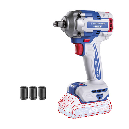 Chave de Impacto 1/2" (12,7 mm) 20V 405 N.m Brushless Tramontina by Total - Sem Bateria e Carregador - SKU 42303004 - 1