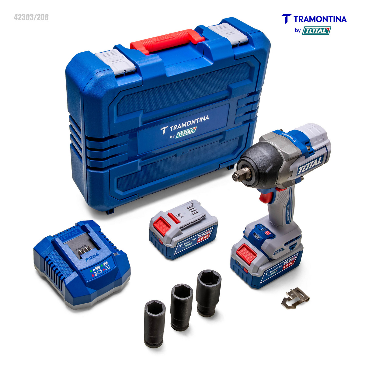 Chave de Impacto 1/2" (12,7 mm) 20V 0-850 N.m Brushless Tramontina by Total - Com 2 Baterias 20V de 4,0Ah, Carregador e Maleta - SKU 42303208 - 4 image number 3