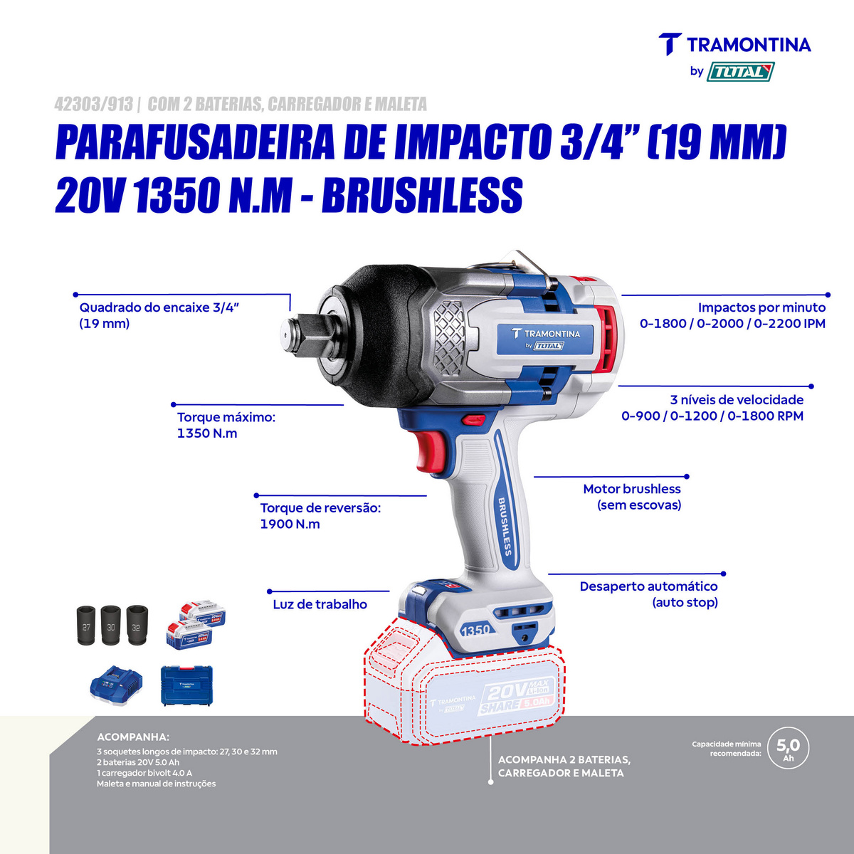 Chave de Impacto 3/4
