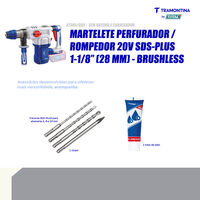 Martelete Perfurador/Rompedor 20V SDS-Plus 1-1/8" (28 mm) Brushless Tramontina by Total - Sem Bateria e Carregador - SKU 42305005 - 4 image number 3