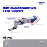 Multiferramenta Oscilante 20V 0-5000/20000 opm Tramontina by Total - Sem Bateria e Carregador - SKU 42306008 - 2 image number 1