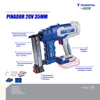 Pinador 20V 35 mm Tramontina by Total - Com 2 Baterias 20V de 2,0Ah, Carregador e Maleta - SKU 42313121 - 2 image number 1