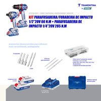 Kit Parafusadeira/Furadeira de Impacto 20V 66 N.m + Parafusadeira de Impacto 20V 285 N.m Tramontina by Total - SKU 42328001 - 4 image number 3
