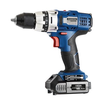 Parafusadeira/Furadeira 14,4 V Tramontina MASTER para Uso Profissional a Bateria Íons de Lítio com Velocidade Variável Sistema de Reversão e Maleta