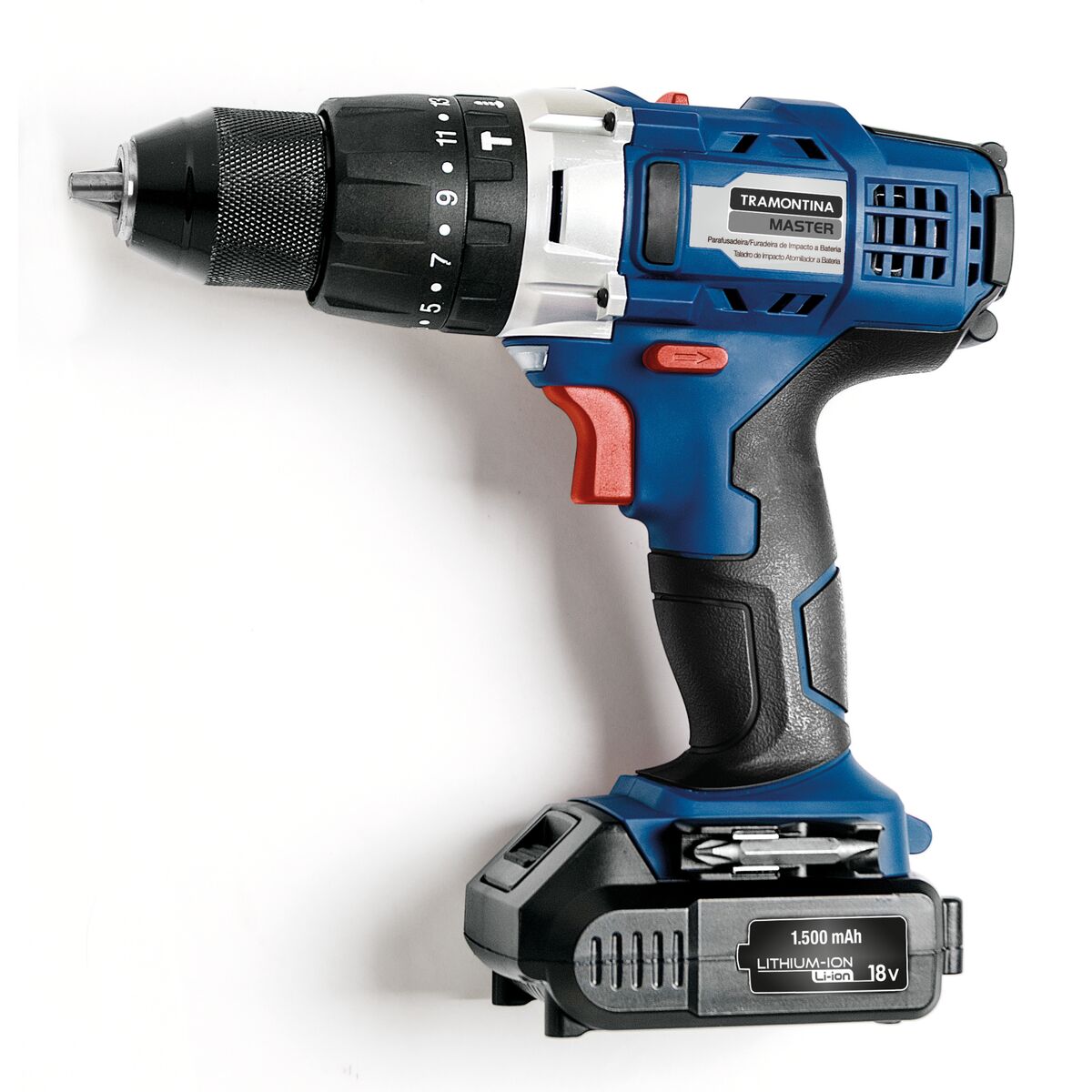 Tramontina MASTER 18 V Lithium Impact Drill and Driver with adjustable speed, reverse system and box