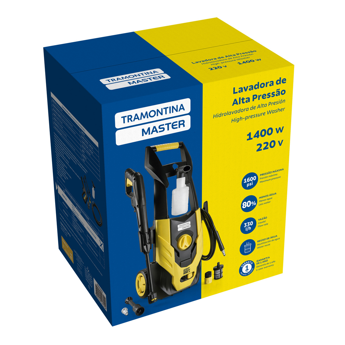 Lavadora de Alta Press&atilde;o 1400 W Tramontina MASTER para Uso Eventual com Mangueira Alta Press&atilde;o 3 m Jato Regul&aacute;vel 1600 psi  220 V - SKU 42550022 - 17 image number 16