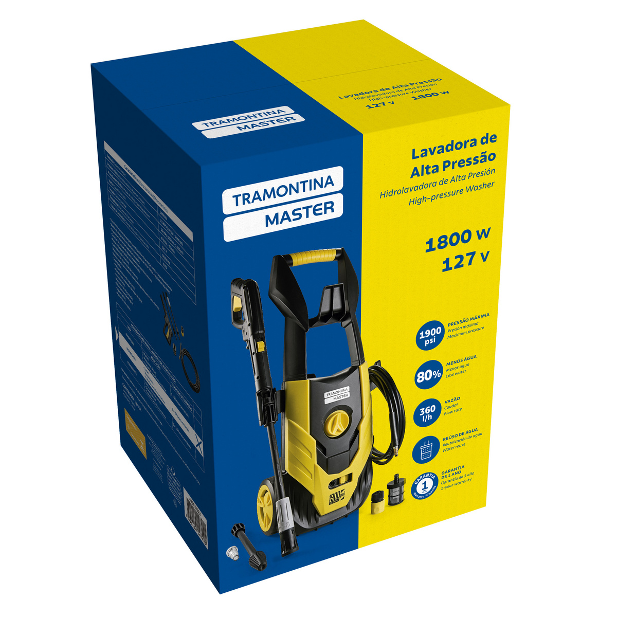 Lavadora de Alta Press&atilde;o 1800 W Tramontina MASTER para Uso Moderado com Mangueira Alta Press&atilde;o 5 m Jato Regul&aacute;vel 1900 psi 127 V - SKU 42552012 - 11 image number 10