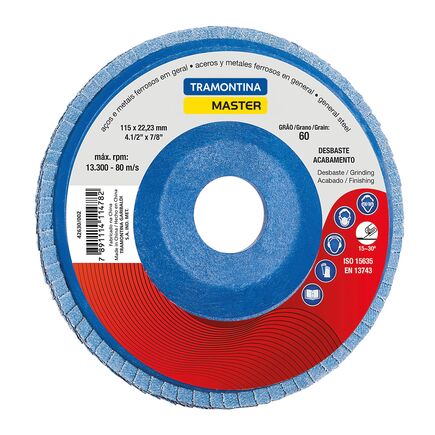 Disco Flap para Acabamento 4.1/2" Gr&atilde;o 120 - SKU 42630004
