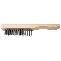 4 wire rows steel brush wood base